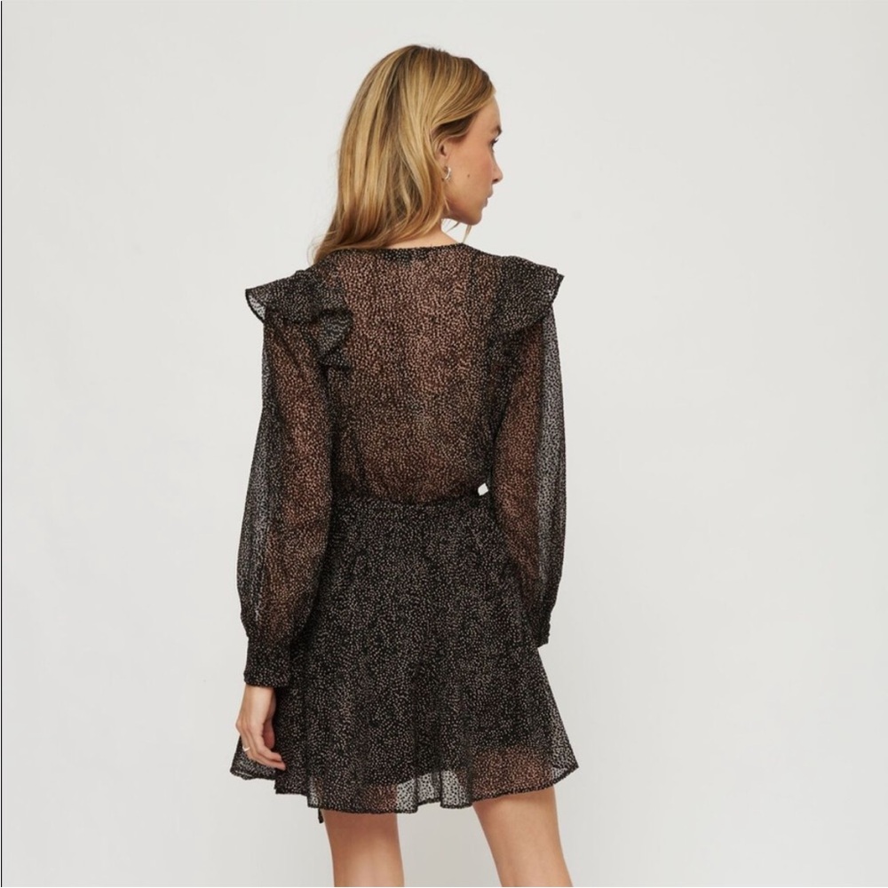 Dynamite Flocked Polka Dot Textured Dress - Picture 2 of 8
